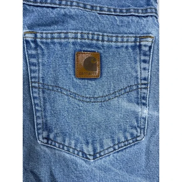Carhartt B17 DST Relaxed Fit Jeans Mens 50x30 Blue Denim Work Pants Medium Wash - Picture 10 of 13